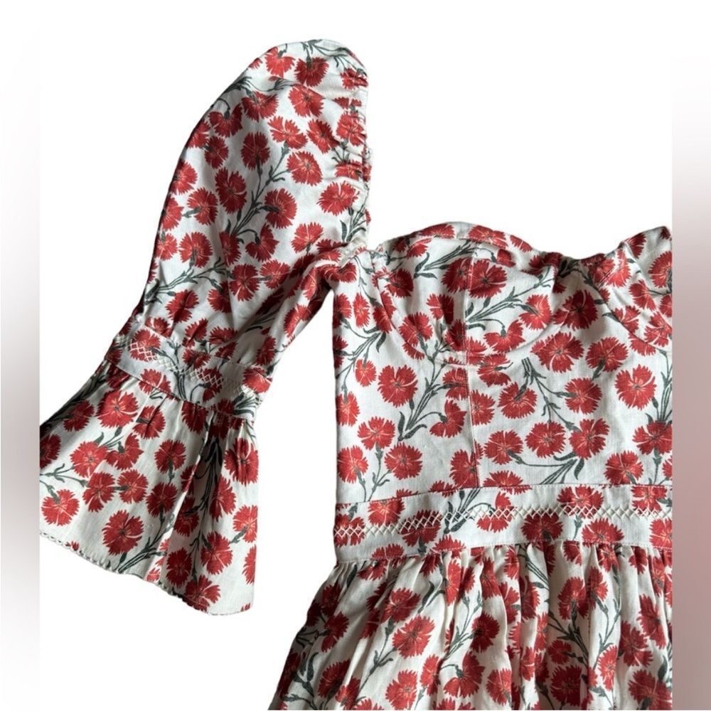 Agua by Agua Bendita Red Floral Backless Dress, L - Picture 9 of 14